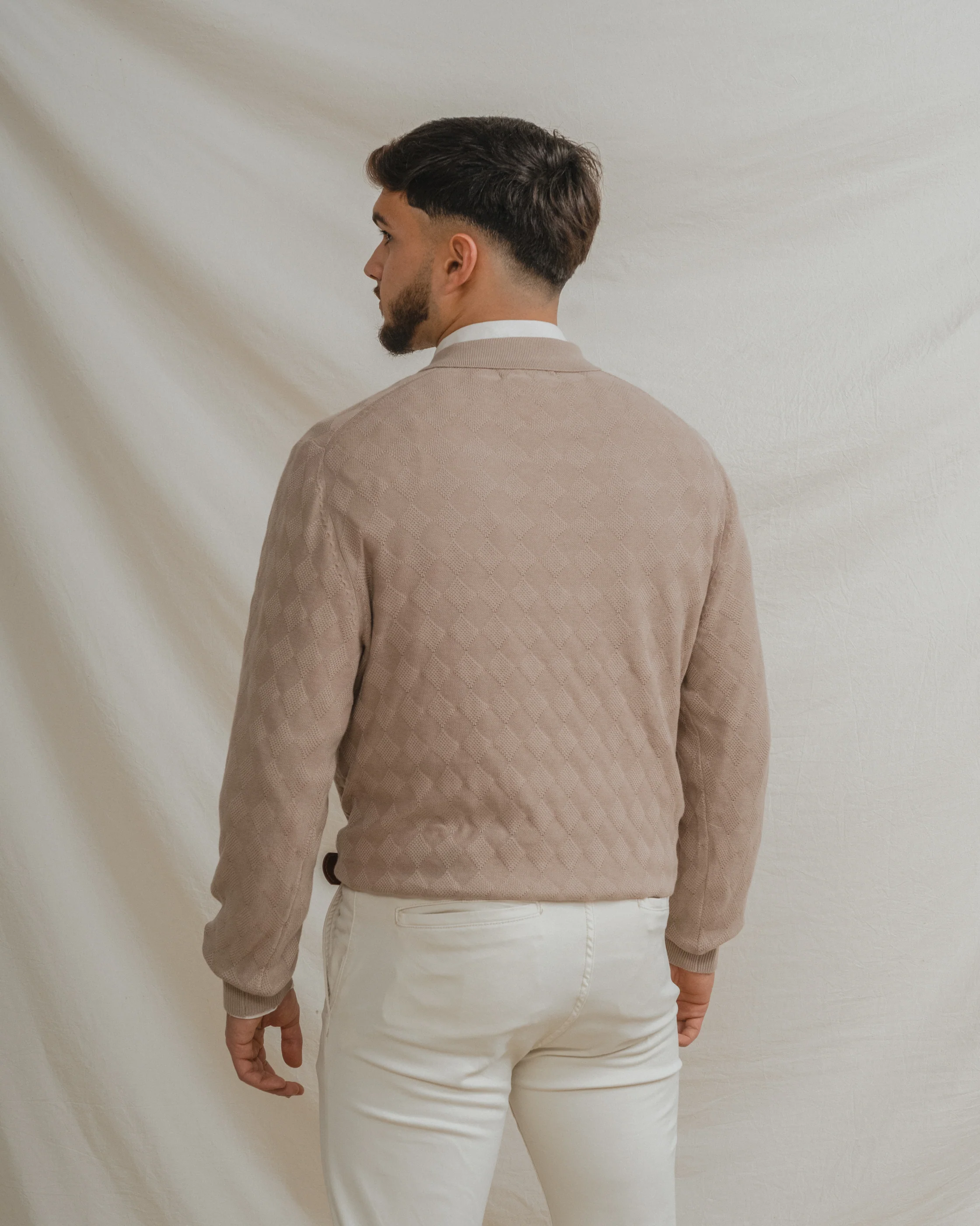 POLO ESTRUCTURA PUNTO BEIGE - Image 4