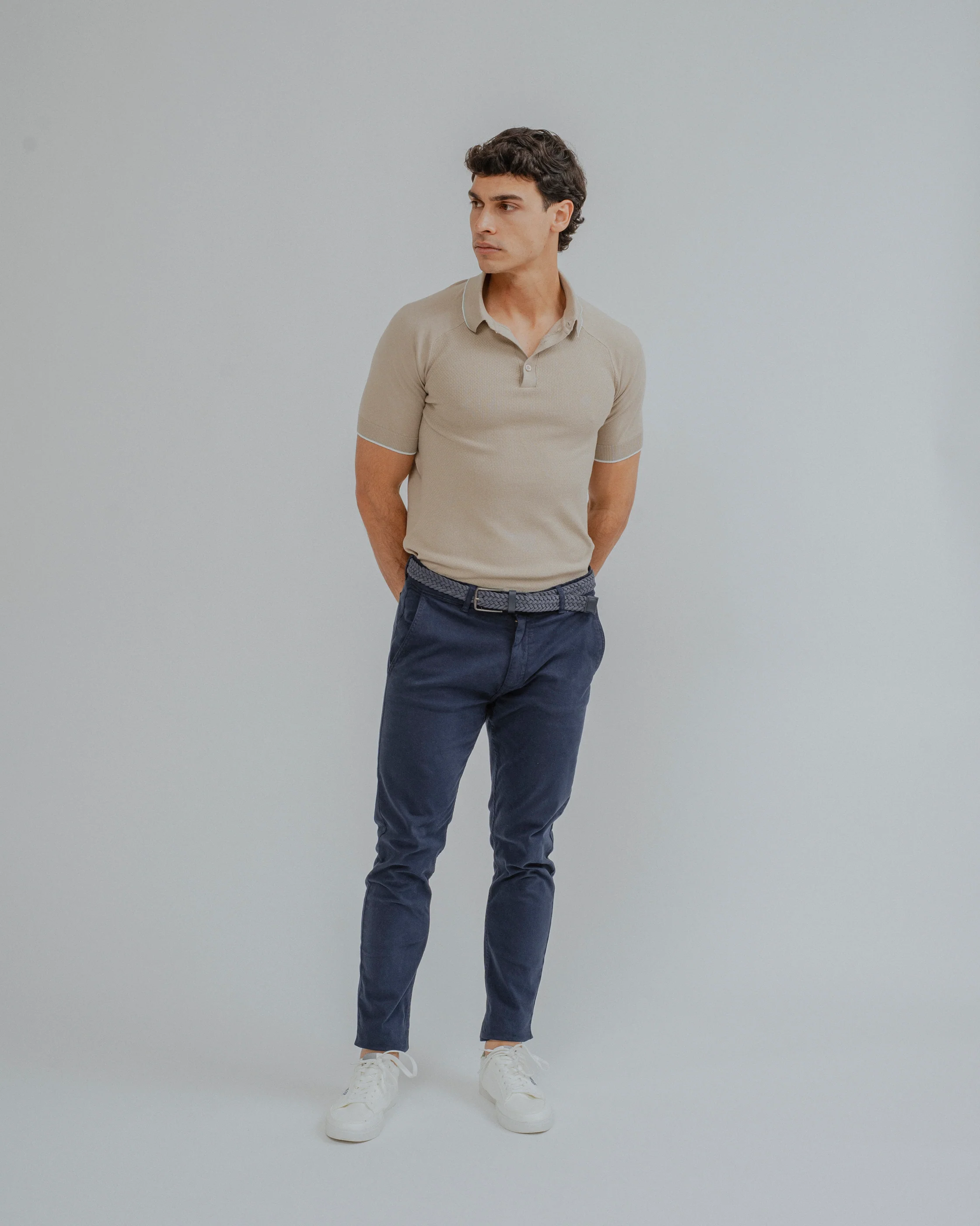 POLO TRICOT ESTRUCTURA BEIGE - Image 3